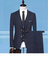 Traje De Novio 2025 Para Hombre Con Chaleco Y Pantalones Talla Regular Estilo Casual Formal Cuadros Moda Negocios Vestimenta Para Bodas Y Trabajo - details 15