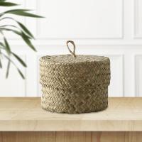 Cesta De Almacenamiento De Hierba De Mar Organizador Hecho a Mano Caja De Terminación Para El Hogar Caja De Dulces Para Maquillaje Oficina Boda Armario Escritorio - details 3