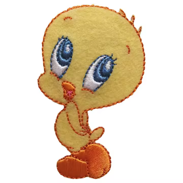Parches Ropa Warner Bros – Parche Bordado Ropa – Animales – (licencia oficial) – Bebé – Baby Looney Tunes – Tweety  – Canario Piolín & Tímido & Coqueto – Tiernos – 4,4 x 7,0 cm. – Moda The Happy Patch - 1