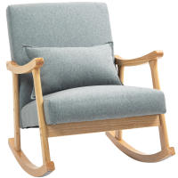 HOMCOM Mecedora Moderna Mecedora para Lactancia con Cojín Lumbar Respaldo Amplio y Base de Madera Carga 120 kg Silla Mecedora para Salón Dormitorio Gris Claro - details 0