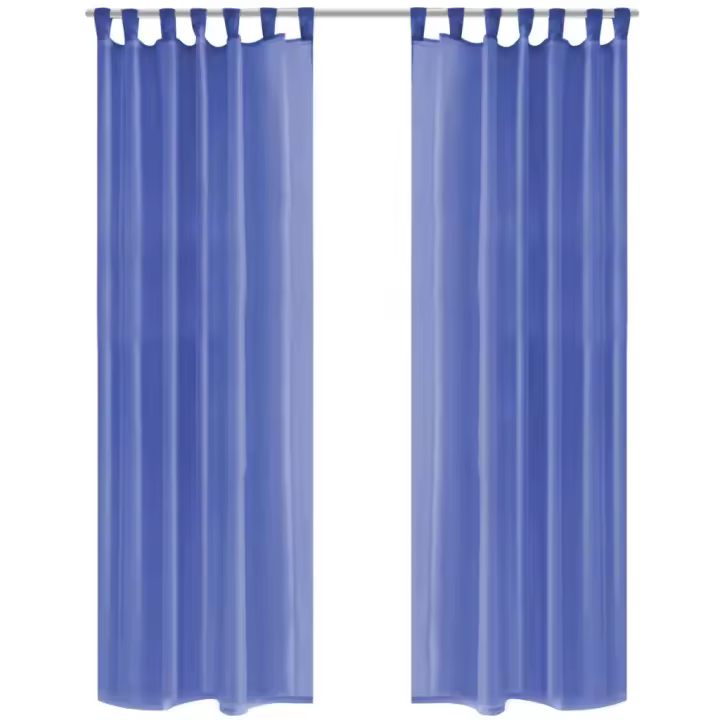 vidaXL Cortinas de gasa 2 unidades 140x225 cm azul real - 1
