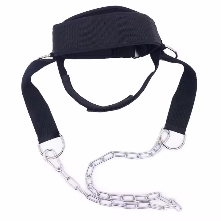 Correa Ajustable Para Cuello Y Cabeza Con Cadena Para Gimnasio Doméstico Levantamiento De Pesas Bodybuilding Ejercicio Con Barril - 1