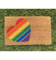COSHANO Felpudo Alfombra Fibra de Coco Natural con Reverso PVC Antideslizante para Exterior E Interior 40x60cm (corazón Colores) - Entrega en 24 Horas - details 1