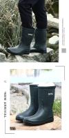 Zapatos De Lluvia Para Hombres Botas De Agua De Medio Tamaño Moda Coreana Suaves Y Antideslizantes Suela Gruesa Material De Goma - details 15
