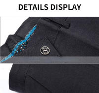 Pantalones Casuales Para Hombre RIYBEOE Verano Otoño Primavera Estilo Formal Recto Color Sólido Diseño Plano Gruesos Para Oficina Y Negocios - details 12