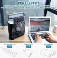 Ventilador Portátil De Enfriamiento Con Luz LED Y Humidificador Tres En Uno Timer De 1 a 3 Horas Para El Hogar 5 Agujeros - details 2