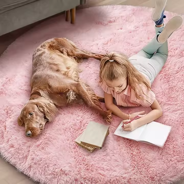 Alfombra Redonda De Peluche Suave Para Sala De Estar Decoración De Hogar Dormitorio Y Habitación De Niños Alfombra Blanca Espesa Para Salon - 1