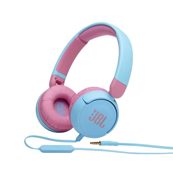 JBL JBL JR310PK Auriculares Diadema niño/a con Micrófono integrado, Plegable, Cable conector 3,5 mm., de 20-20Hz 32 Ohms, color Azul y Rosa - 1