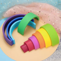 Juego De Bloques De Construcción Para Bebés 10Pcs/set En Forma De Arcoíris De Silicona BPA Libre Juguetes Educativos Montessori Para Masticar Y Aprender - details 16