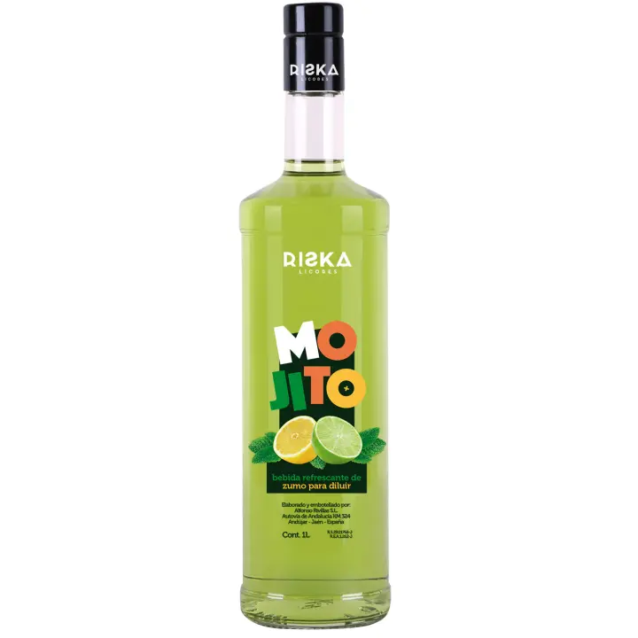 RISKA LICORES Mojito Sin Alcohol - Sabor Exótico - Receta Original - 1 Litro - 1