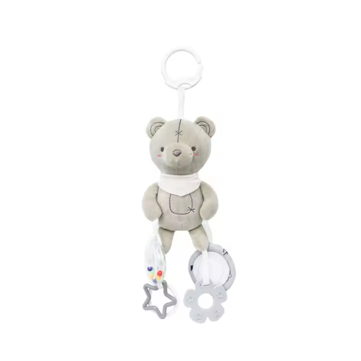 Colgante mordedor de oso elefante de dibujos animados para bebé llamado colgante de cascabel - 1