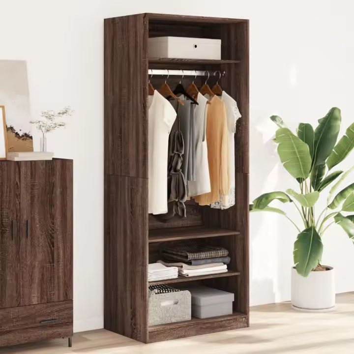 vidaXL Armario madera de ingeniería color roble marrón 80x50x200 cm - 1