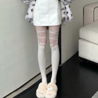 Medias Largas De Mujer Cienkie Sexy Con Volantes Y Cordones Medio Caída Medias Kabaretki Para Loli Material De Algodón - details 4