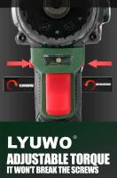 LYUWO Destornillador Eléctrico Multifuncional Sin Escobillas Alta Torque Con Carga Herramienta De Destornillador Y Abrazadera Dual - details 9