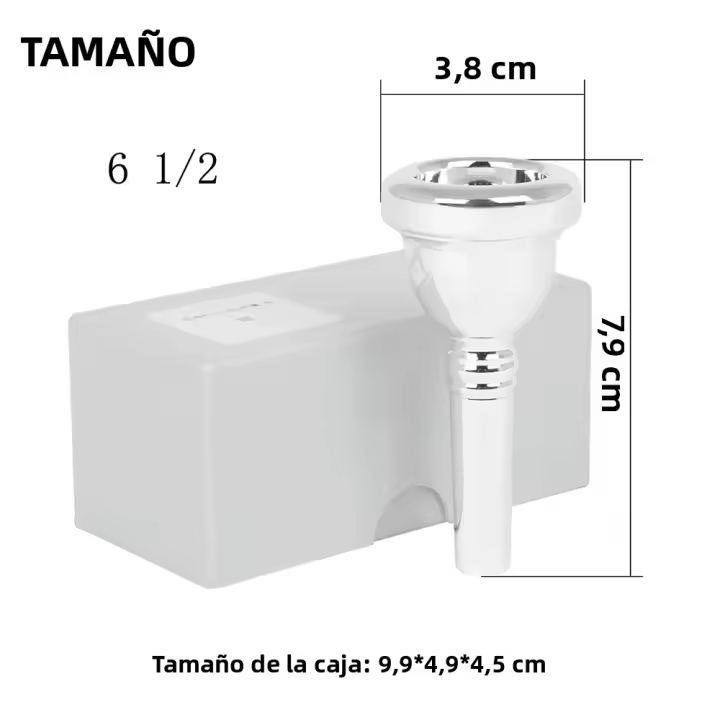Máscara De Boquilla De Tenor Trombón Bach 6 1/2AL En Bronce Accesorio Musical Para Instrumentos De Brass Compatible Con La Mayoría De Los Trombones - 1