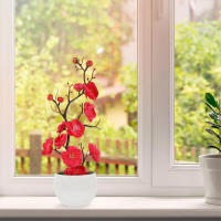 Plantas Artificiales Bonsái De 20 Cm Decoración De Pared Falsas Flores En Maceta Pequeño Árbol Para Adornar Hogar Y Jardín - details 6