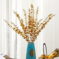 Lote De 5/10 Ramos De Eucalipto Artificial Hojas Doradas Plantas Artificiales Para Decoración De Casamiento Y Hogar Disposición De Otoño Bouquet - details 2