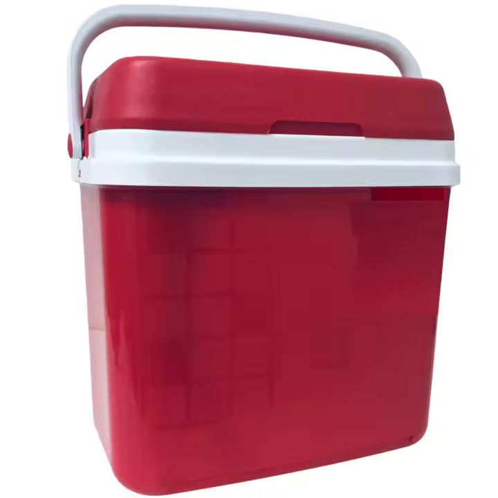 KROWN Nevera Portátil con Asa, Rígida de Polipropileno, Fabricada en España, Caja Térmica Ideal para Camping, Playa, Viajes, Acampada, Actividades al Aire y Picnic, Rojo - 1