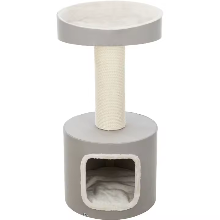 Trixie Rascador XXL para Gatos Grandes con Cueva Forrada de Felpa y Cojín Reversible Lavable a Mano en Salva Taupe - 1