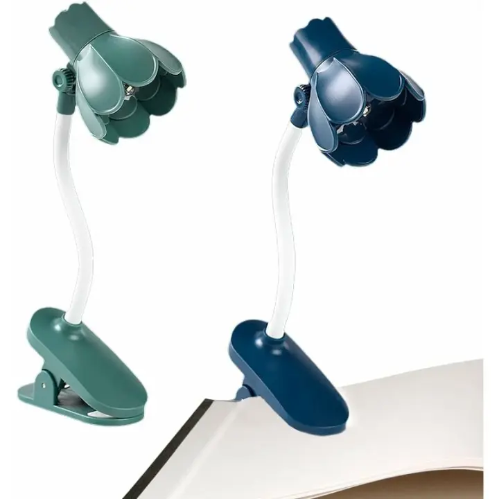 Lámpara de lectura: miniluz de lectura giratoria de 360°, plegable, con clip para leer en la cama, la oficina o la noche (2 unidades) - 1