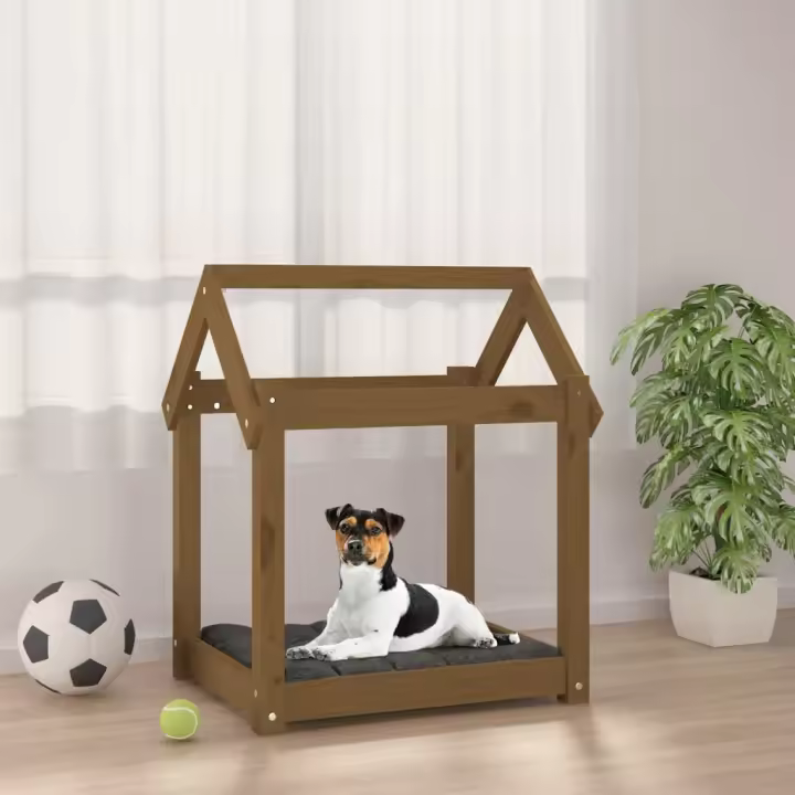 vidaXL Cama para Perros 61x50x70 cm Mascotas Cachorros Color Natural,  Blanco,  Gris y mas - 1