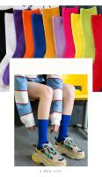 Calcetines De Mujer Moda Color Sólido Preppy Estilo Respirables Neón Largos Coreanos Blancos Casual Calcetines De Algodón Y Poliéster Con Spandex - details 7