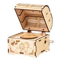 Caja De Música De Madera DIY Para Niños 2024 Puzzle 3D De Reloj Y Pluma Musical Caja De Desafío Geométrico Unisex - details 3