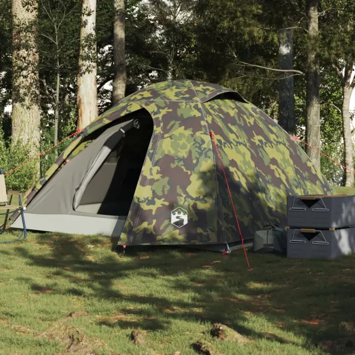 vidaXL Tienda de campaña iglú para 3 personas impermeable camuflaje - 1