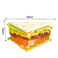 DIY MOC Autoadhesivo Para Nevera De Papel De Cocina Con Bloques De Construcción De Pizzáreas Hot Dogs Hamburguesas Tacos Pizza Juguetes Para Niños Set De Bloques De Construcción - details 6
