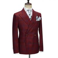 Traje De Novio 2024 Para Hombre Nueva Moda Elegante a Cuadros 2 Piezas Negocios Bodas Personalizado Con Cierre Simple Y Pantalón Cierre De Cremallera - details 2