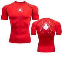 Camiseta De Compresión Con Estampado De Araña Para Hombres Camiseta Deportiva De Secado Rápido Para Gimnasio Y Fitness Manga Corta Estilo Casual - details 6