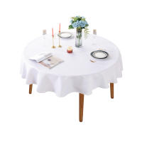 Mantel Redondo Blanco De Seda Para Bodas Y Fiestas Decoración De Mesa Hotelera Y Cumpleaños Mantel De Color Sólido Impermeable Y Antiaceite Para Comedor - details 9