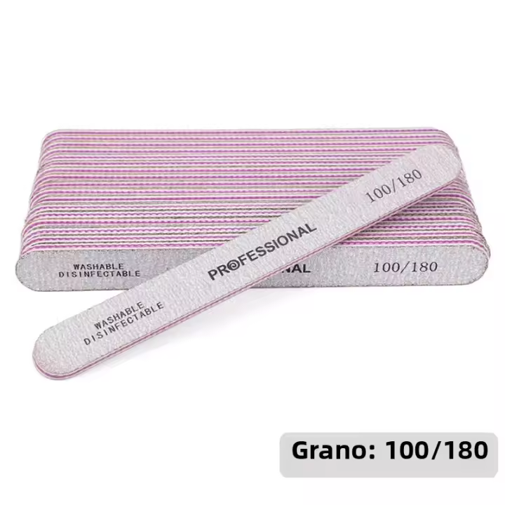 50Pcs Sandpaper De Doble Cara Para Uñas 80/100/180 Emery Board Trimmer Manicure Buffer Para Salón De Manicura Suministros De Uñas - 1