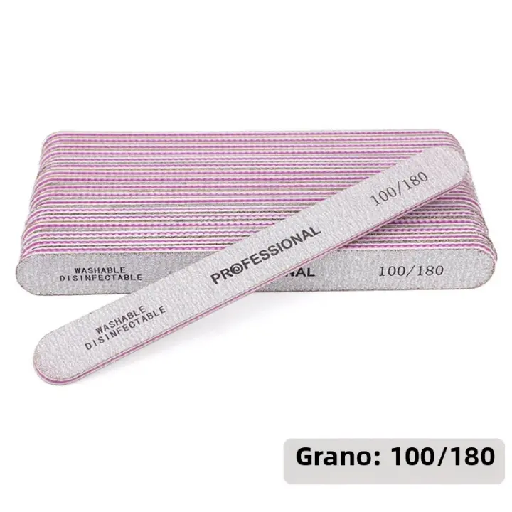 50Pcs Sandpaper De Doble Cara Para Uñas 80/100/180 Emery Board Trimmer Manicure Buffer Para Salón De Manicura Suministros De Uñas - 1