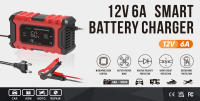 Cargador De Batería Universal FOXSUR 12V 6A Inteligente Para Coche Y Motocicleta Con Pantalla Grande Máquina De Carga De Batería - details 0