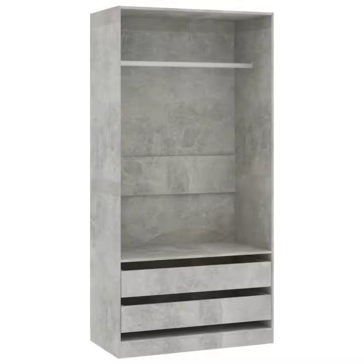 Armaro de Madera contrachapada gris Hormigón 100x50x200 cm - 1