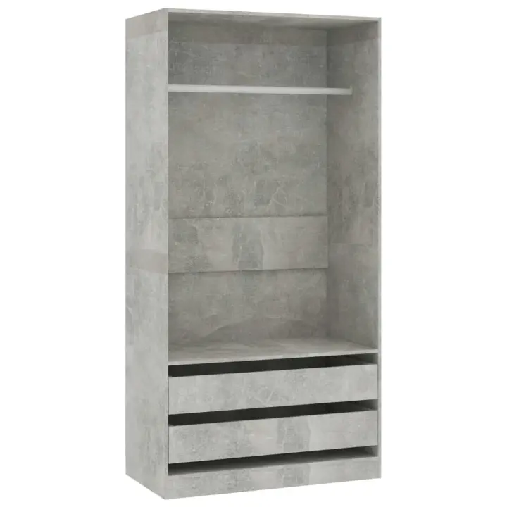 Armaro de Madera contrachapada gris Hormigón 100x50x200 cm - 1