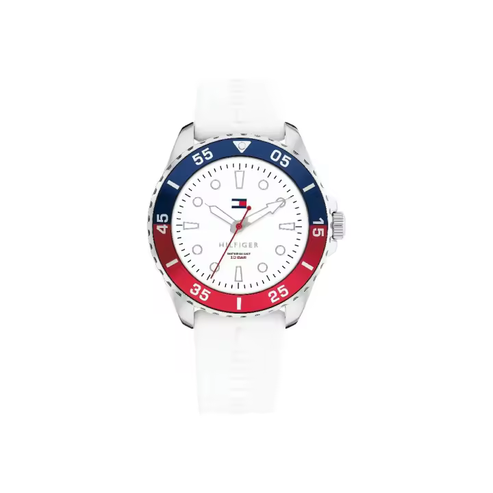Reloj Tommy Hilfiger Niño Boys Analógico Acero Correa Silicona Blanco 1720050 - 1