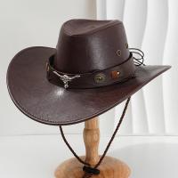 Sombrero De Vaquero Vintage Para Hombre Y Mujer Sombrero De Jazz Gentleman Cowgirl Protección Solar Material De Cuero Sintético Uso Al Aire Libre - details 4