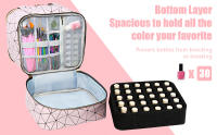Esaltes Bolsa de Uñas, Organizador Pintauñas de Almacenaje Portátil de Doble Capa, Estuche Manicura Grande para Lámpara de Uñas y Accesorios, Neceser de Viaje (Rosa) - details 3