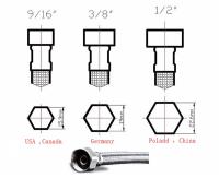 Pareja De Tubos Flexibles De Acero Inoxidable Para Baño 50cm Suministro De Agua Para Grifo Mezclador Frío Y Caliente G1/2 G3/8 G9/16 - details 0