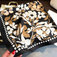Pañuelo De Seda Impreso 90x90cm Para Mujer Lujo Bandana De Cabello Foulard Ribete Cuadrado De Piel Decorativo Para Todas Las Estaciones - details 22