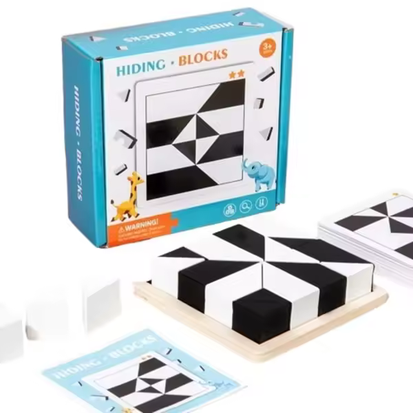 Alta calidad Montessori forma geométrica rompecabezas bloques de construcción de madera 3D rompecabezas niños educación lógica pensamiento entrenamiento juego - 1