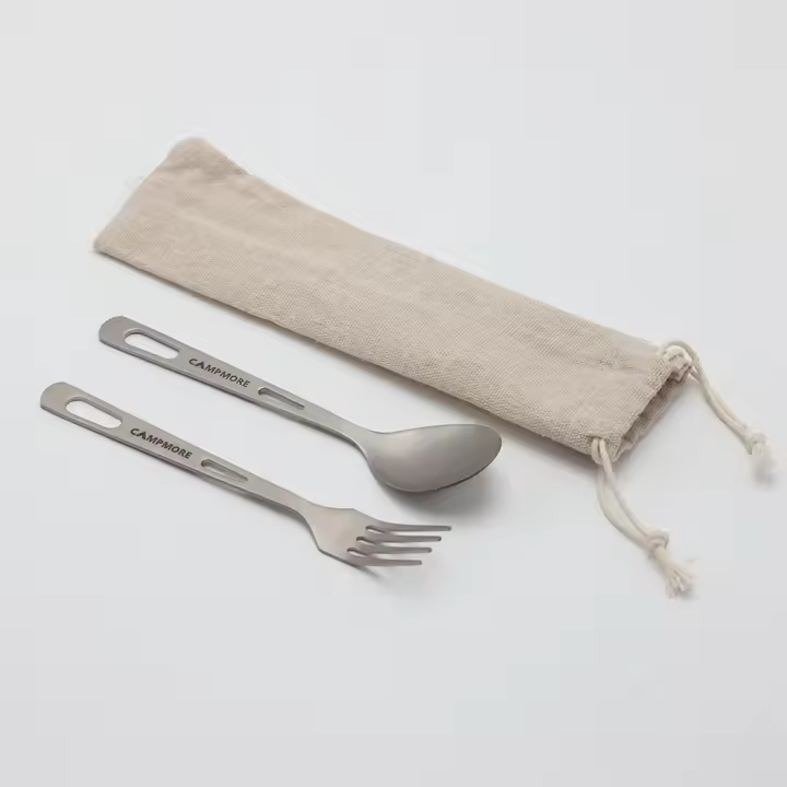 Juego De Cubiertos De Titanio Ultraligero Para Camping Y Viajes Knive Fork Spoon Cutlería Portátil Para Exteriores No Desechable - 1