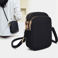 Bolso Mini Mujer Cruzado Con Cremallera Bolso De Hombro Multifuncional Vertical Monedero Móvil Negro Bolso De Caminar - details 3