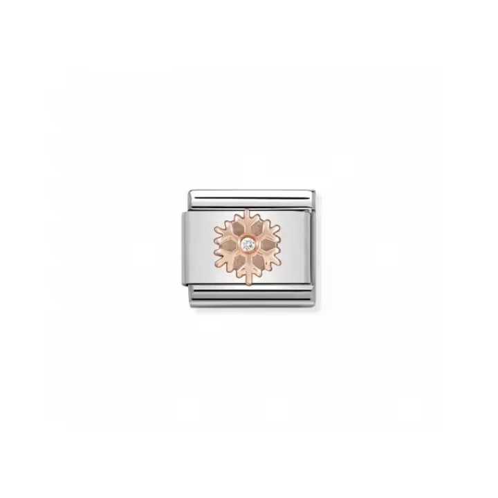 Link Nomination Acero y Oro Rosa "Copo de nieve" 430305 23 - 1