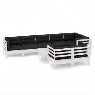 VIDAXL 3096509 conjunto de sofás con una mesa de centro y cojines en color antracita para el jardín vida xl - 1