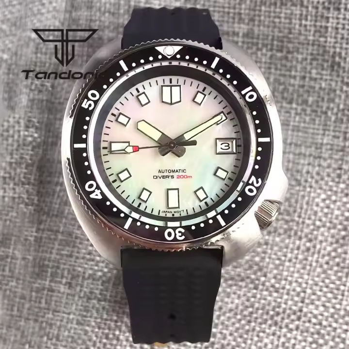 Reloj Automático Para Hombre Tandorio MOP Dial NH35 Date 20BAR 44mm Esfera De Zafiro Bisel De 120 Clicks Luminiscencia Resistente Al Agua 20Bar - 1