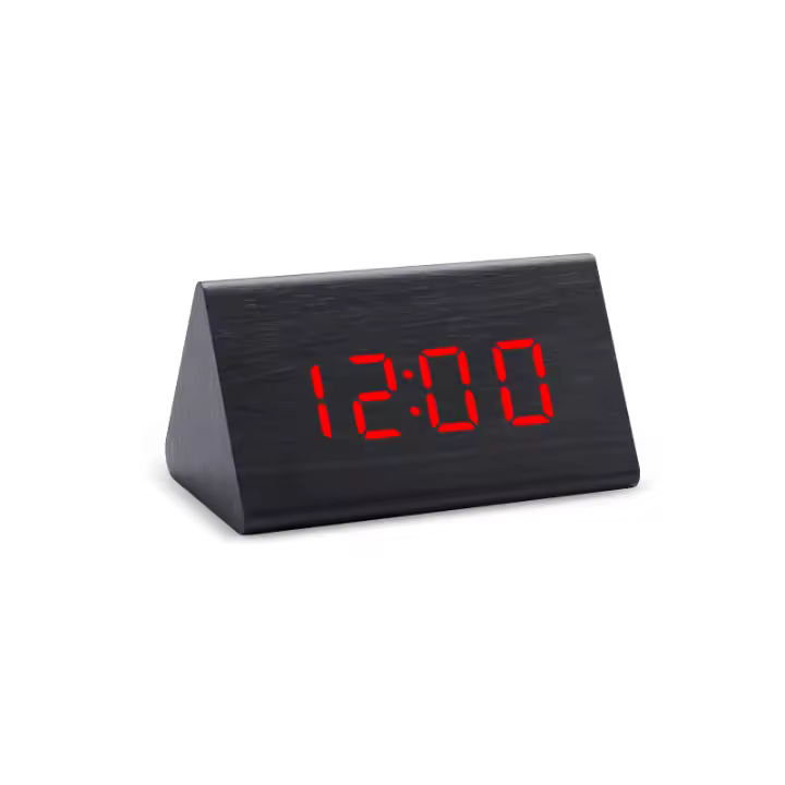 Reloj De Despertar Digital LED En Madera Con Control Por Sonido Y Luz USB/AAA Poderado Decoración De Mesa Para El Hogar Estilo Moderno Y Antiguo - 1