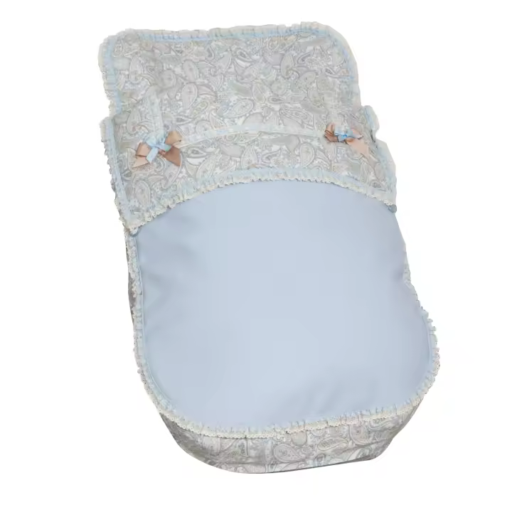 Babyline - Saco de Silla Caramelo Azul - Saco de Paseo para Entretiempo y Verano - Cubrepies del Saco Incluido - 1